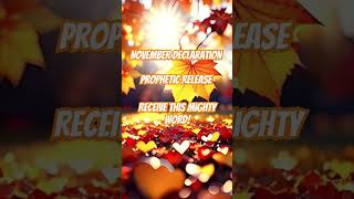 November Declaration Prophetic Release shorts november propheticword [upl. by Assenahs]