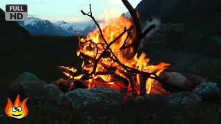 Crackling Mountain Campfire with Relaxing River Wind and Fire Sounds HD [upl. by Eylhsa]