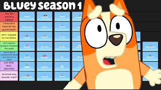 Bluey Season 1 Episodes Tier Ranked worst to best of Bluey eps [upl. by Refinney]