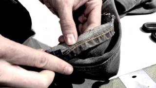 Spijkerbroek  Jeans inkorten zonder flap stappenplan [upl. by Iramo796]