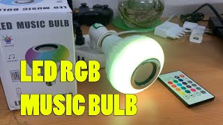 LED RGB Bulb Light Smart Bluetooth Music Speaker Changing Color Lamp  Unboxing amp Setup [upl. by Weathers]