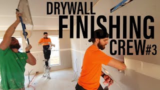 DRYWALL FINISHING CREW TAPING A UNIT IN 30 MINUTES  Drywall Finishing Construction Series 3 [upl. by Artamas]