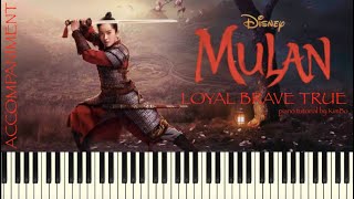 Mulan  Loyal Brave True Christina Aguilera Piano Accompaniment  Sheets [upl. by Luapnaes]