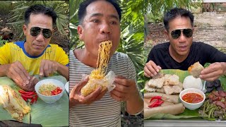 ASMR VANLONG VLOGS EATING SHOW yummy food mukbang ngontinhhay yellownoodlewitheggs noodles [upl. by Arayk]