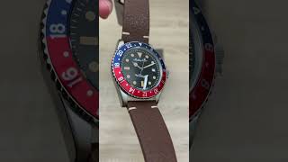 Mathey Tissot Vintage Pepsi Bezel Brown Leather Men’s Watch H900ALR Unboxing shorts [upl. by Cynthie]