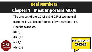 Real Numbers Chapter 1 Important MCQs Class 10 Maths [upl. by Lindeberg780]