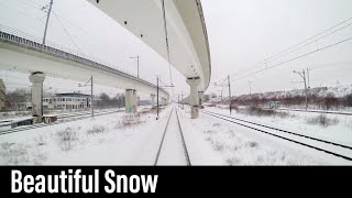 Train Cab Ride NL  Snow  Amsterdam CS – Enkhuizen  DDZ Intercity  Feb 2017 [upl. by Novaj]