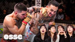 Korean Girls Shocked By Topuria VS Holloway In UFC 308  𝙊𝙎𝙎𝘾 [upl. by Burhans]