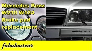 Rear brake pad replacement  Mercedes Benz W124 W210 [upl. by Nwahsud813]