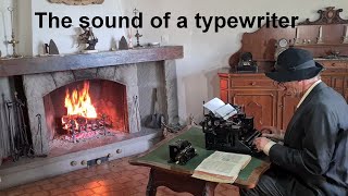 The sound of a old typewriter and other old office devices in a mountain house fireplace ASMR [upl. by Matteo]