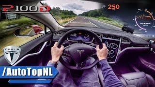 Tesla Model S P100D LUDICROUS AUTOBAHN POV TOP SPEED amp ACCELERATION by AutoTopNL [upl. by Sinnylg]