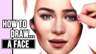 How To Draw a Face  Drawing a Realistic Face Tutorial [upl. by Bobbette]