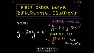 ❖ First Order Linear Differential Equations ❖ [upl. by Bertsche]