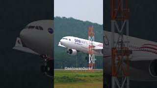 MALAYSIA AIRLINES Airbus A330300 landing at Kuala Lumpur Airport shorts a330 plane landing [upl. by Arbmik298]