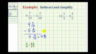 Ex Subtract Mixed Numbers with Like Denominators [upl. by Battiste]