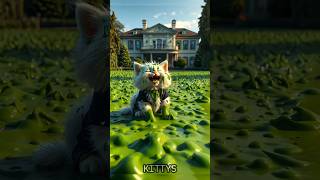 Green Poop Mayhem Kittens Mess Shocks Father Cat 🐾✨🚗 cat cattales funnycats [upl. by Gamali]