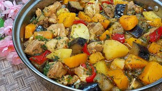 Вкуснейший УЖИН из ТЫКВЫ и Мяса Тушеное мясо с Тыквой на сковороде с овощами Рагу из Тыквы с мясом [upl. by Anirahs195]