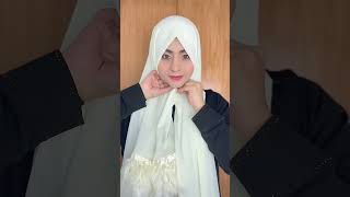 Hijab Style for Round Chubby Faces  Easy Hijab Style with Furry Hijab hijabtutorial hijabstyle [upl. by Akienaj]