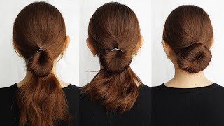 3 Easy Bun Hairstyle With 1 Plastic Hair Bun Maker  Beautiful Low Bun Hairstyles For Ladies [upl. by Darken641]