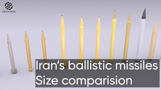 Iran’s ballistic missiles size comparison  Orion Intel [upl. by Htiffirg]