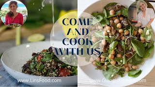 Vegan recipes Vegan Quinoa Salad w17 Homegrown Herbs amp Watercress Garbanzo Dates Salad [upl. by Alliuqal]