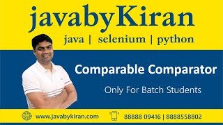 Comparable Comparator  JAVA BY KIRAN  JAVA  SELENIUM  PYTHON [upl. by Enelia]