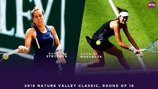 Barbora Strycova vs Garbiñe Muguruza  2018 Nature Valley Classic Round of 16  WTA Highlights [upl. by Benil]