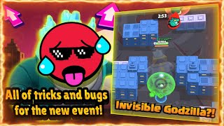 All of tricks and bugs for the new event Godzilla BrawlStars OP Gameplay [upl. by Ecnarolf]