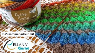 Dreiecktuch stricken Tropical  Teil 2  Maschenschäfchen [upl. by Meingoldas426]