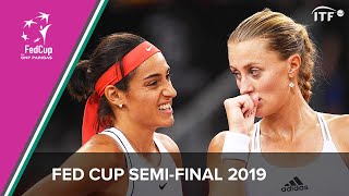 France vs Romania  Fed Cup 2019  Semi Final Highlights [upl. by Gnep117]