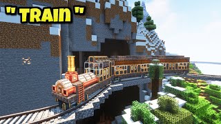 Realistic mountain train in minecraft  Create mod v05 [upl. by Letsyrhc]