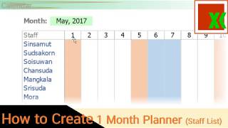 1 Month Planner  Calendar Staff List How to Create [upl. by Allina]