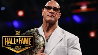 The Rock receives the Peoples Championship from Lonnie Ali 2024 WWE Hall of Fame highlights [upl. by Yasmine]