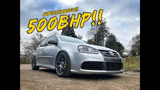 THIS 500BHP SUPERCHARGED GOLF R32 IS LIKE RIDING A NUCLEAR MISSILE PLUS BOTB COMPETITION [upl. by Ahsinek]