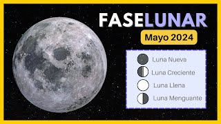 🌘 Fases de la luna mayo 2024 ✨ Calendario Lunar de mayo 2024 🌙 Luna hoy luna calendariolunar [upl. by Pressman]