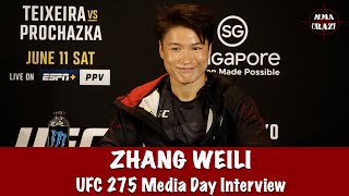 Weili Zhang Predicts 1st Round finish on Joanna Jedrzejczyk at UFC 275 [upl. by Lahsiv]