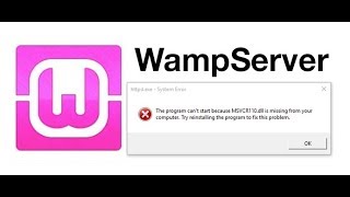 How to fix wamp server msvcp110dll or msvcr110dll error quickly [upl. by Nesto]