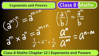 Class 8 Maths Chapter 12  Exponents and Powers [upl. by Maryann]