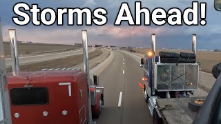 Hauling This Combine Proves Complicated Roof Opens Up amp Storms [upl. by Petua]