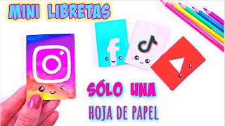 DIY MINI LIBRETAS CON SÓLO UNA HOJA DE PAPEL  Manualidades Con Papel [upl. by Averill]