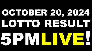 lotto result today 5pm October 20 2024 live  2d ez2 3d swertres  pcso [upl. by Azzil]