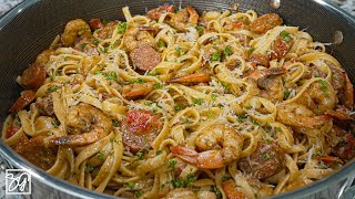 Shrimp and Sausage Cajun Pasta [upl. by Werda861]