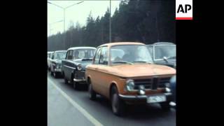 SYND 20121970 QUEUES OF VEHICLES HELD UP AT THE HELMSTEDT CHECKPOINT ON THE BERLIN ACCESS AUTOBAHN [upl. by Hanej149]