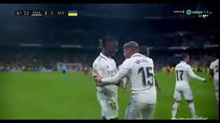 Valverde amp Camavinga Doing Valverde Celebration 🤩 realmadridsevilla fedevalverde realmadrid [upl. by Ahtaela]