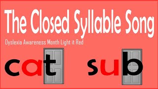 Closed Syllable Song Dyslexia awareness Month Light it Red dyslexiaawareness closedsyllables [upl. by Tedmund]