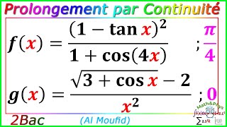 Prolongement par Continuité  Limite fonctions trigonométriques  2 Bac SM Sex  Exercice 16 [upl. by Eelik315]