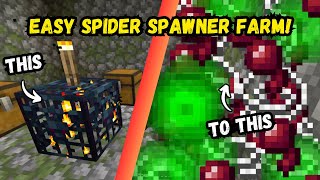 EASY Spider Spawner XP FARM Minecraft Bedrock and Java 120 [upl. by Ahsar]