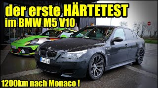 BMW M5 V10 schmeißt Motorkontroll leuchte auf dem Weg nach Monaco  war all die Mühe umsonst [upl. by Akiehsat]