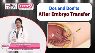 Dos and Donts After IVF Embryo Transfer  ivf embryotransfer fertility healthtips ytshorts [upl. by Jobe]