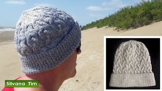 Cómo tejer GORRO con Trenzas a Dos Agujas Tutorial  GORRO DE HOMBRE  silvana tim tejido  542 [upl. by Dyol740]